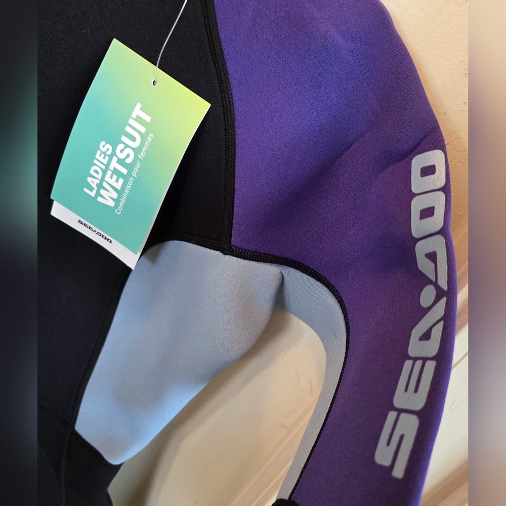 NWT Seadoo Women's 3MM Shorty Wetsuit - Black Blue Purple Small - Picture 3 of 11